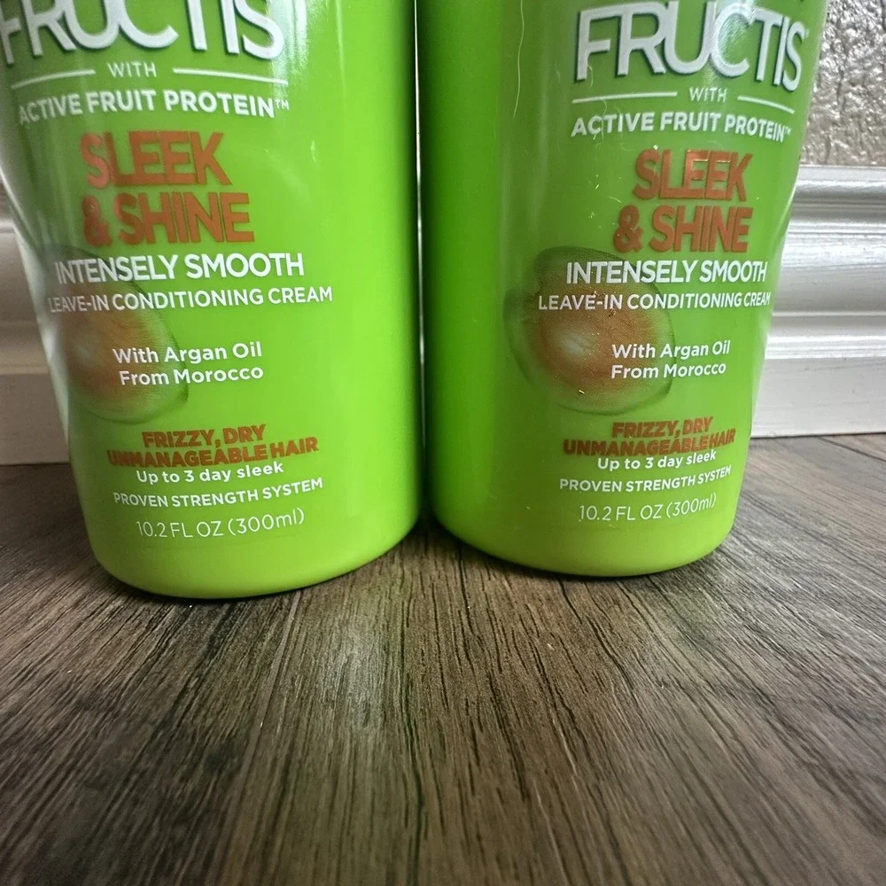 Garnier Fructis Sleek & Shine Leave-In Conditioning Cream, 10.2 fl oz, 2 Pack‎